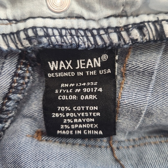 Wax Jean Y2K Butt I Love You Distressed Skinny Stretch Dark Grunge Jeans 5/27 - Picture 9 of 12